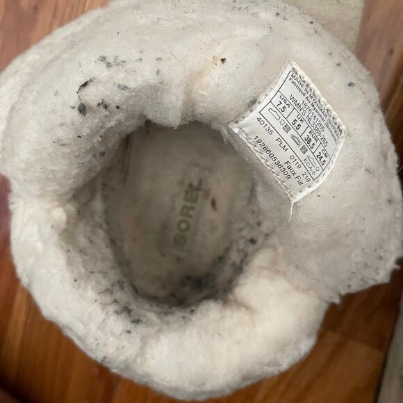 Sorel Nakiska Bootie Slipper Womens 7.5 Suede Faux-Fur Indoor/Outdoor Off-White - Picture 11 of 12